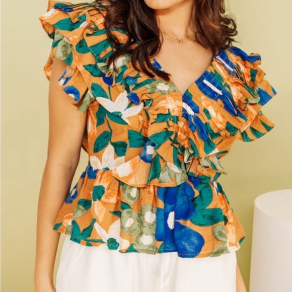 Entro Multicolor Ruffle Blouse - Picture 3 of 7